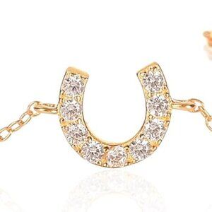 925 Silver Horseshoe Bracelet Women Gold Silver Rose Cubic Zirconia Lucky Charm